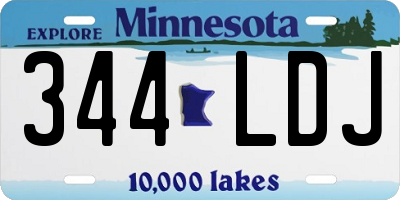 MN license plate 344LDJ