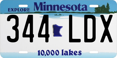 MN license plate 344LDX