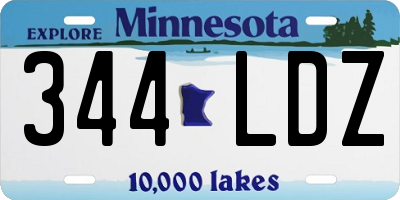 MN license plate 344LDZ