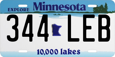MN license plate 344LEB
