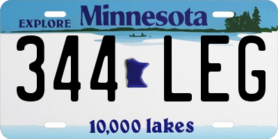 MN license plate 344LEG