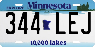 MN license plate 344LEJ