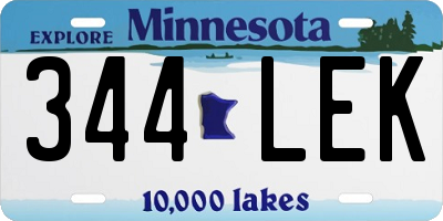 MN license plate 344LEK