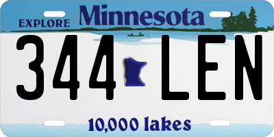 MN license plate 344LEN