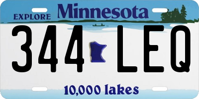 MN license plate 344LEQ