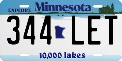 MN license plate 344LET