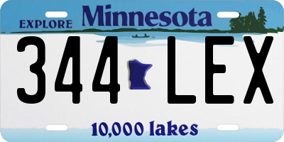 MN license plate 344LEX