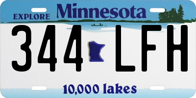 MN license plate 344LFH