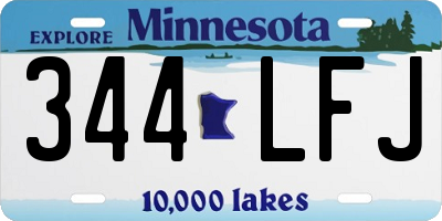 MN license plate 344LFJ