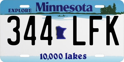 MN license plate 344LFK