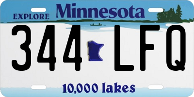 MN license plate 344LFQ