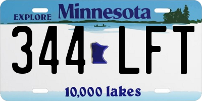 MN license plate 344LFT