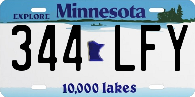 MN license plate 344LFY