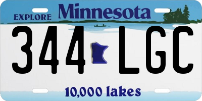 MN license plate 344LGC