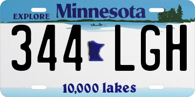 MN license plate 344LGH