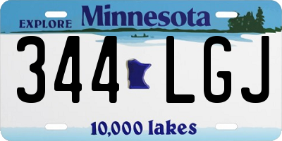 MN license plate 344LGJ