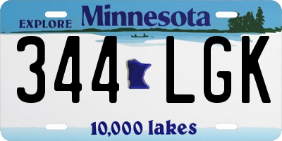 MN license plate 344LGK