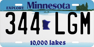 MN license plate 344LGM