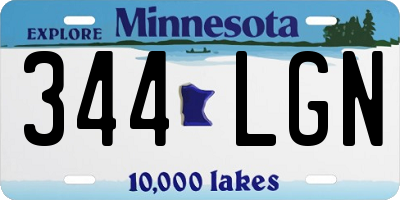 MN license plate 344LGN