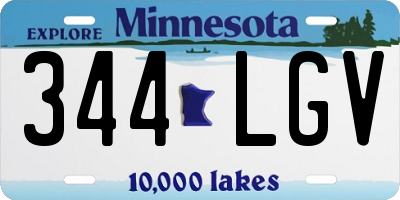 MN license plate 344LGV