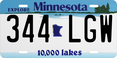 MN license plate 344LGW