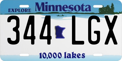 MN license plate 344LGX