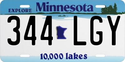 MN license plate 344LGY
