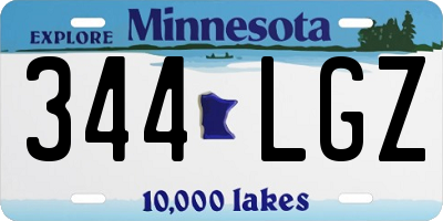 MN license plate 344LGZ