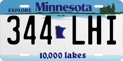 MN license plate 344LHI