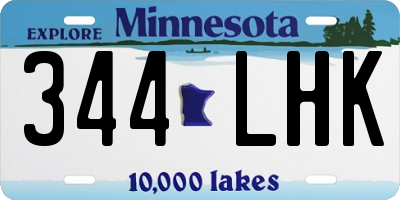 MN license plate 344LHK