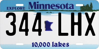MN license plate 344LHX