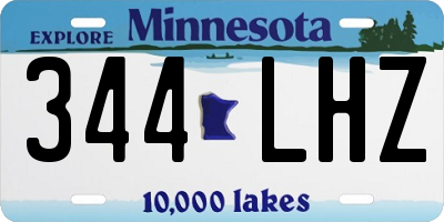 MN license plate 344LHZ