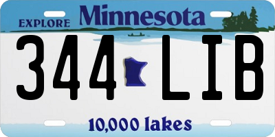 MN license plate 344LIB