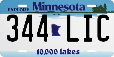 MN license plate 344LIC