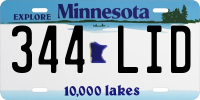 MN license plate 344LID