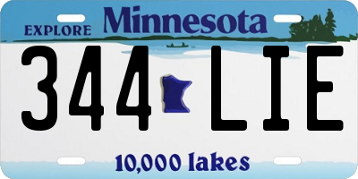 MN license plate 344LIE