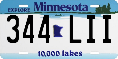 MN license plate 344LII