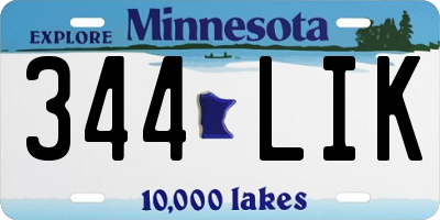 MN license plate 344LIK