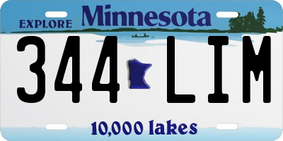 MN license plate 344LIM