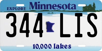 MN license plate 344LIS