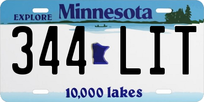 MN license plate 344LIT