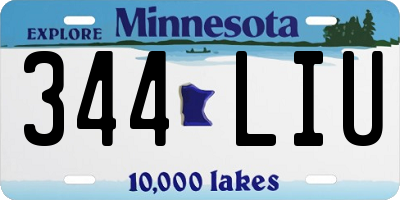 MN license plate 344LIU