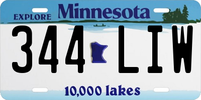MN license plate 344LIW
