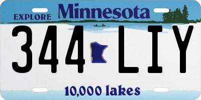 MN license plate 344LIY