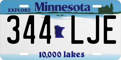 MN license plate 344LJE