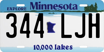 MN license plate 344LJH