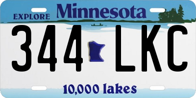 MN license plate 344LKC
