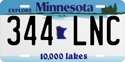 MN license plate 344LNC