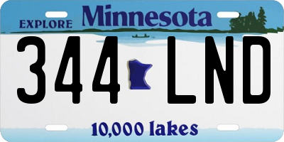 MN license plate 344LND