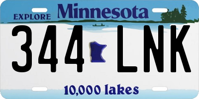 MN license plate 344LNK